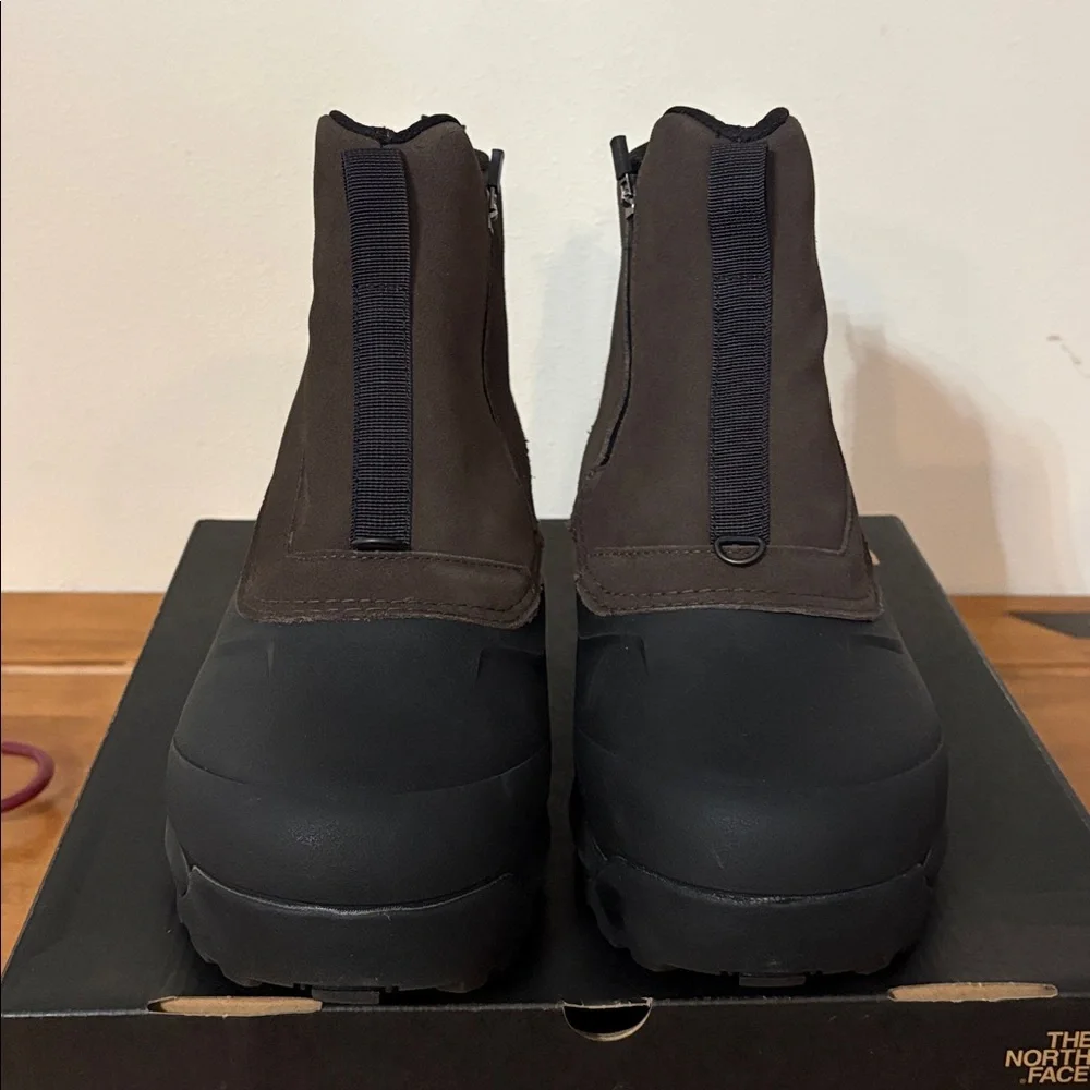 The North Face NIB Chilkat VZip Dark Brown and Black Snow Rain Boots Size 14
